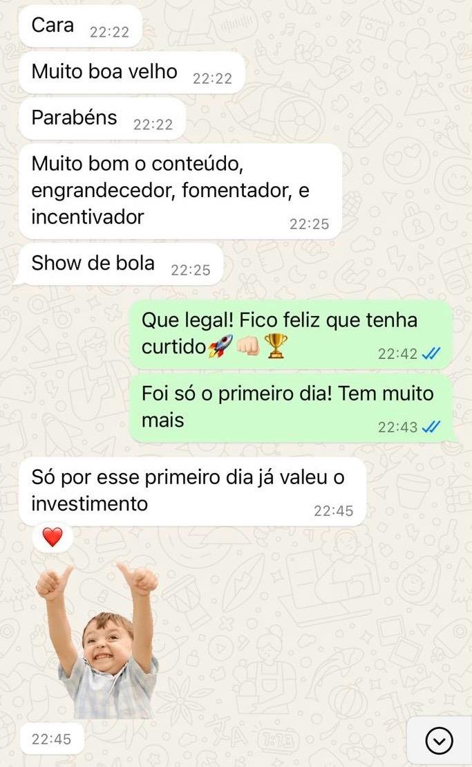 Print de depoimento de aluno sobre clareza de carreira